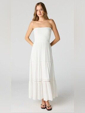NWT -Sz S/M- Stretchy Strapless Boho Dress - Beach Coverup